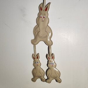 Vintage Vinyl Easter Bunny Wall Hanging Unique Easter Bunny Spring Wall Decor